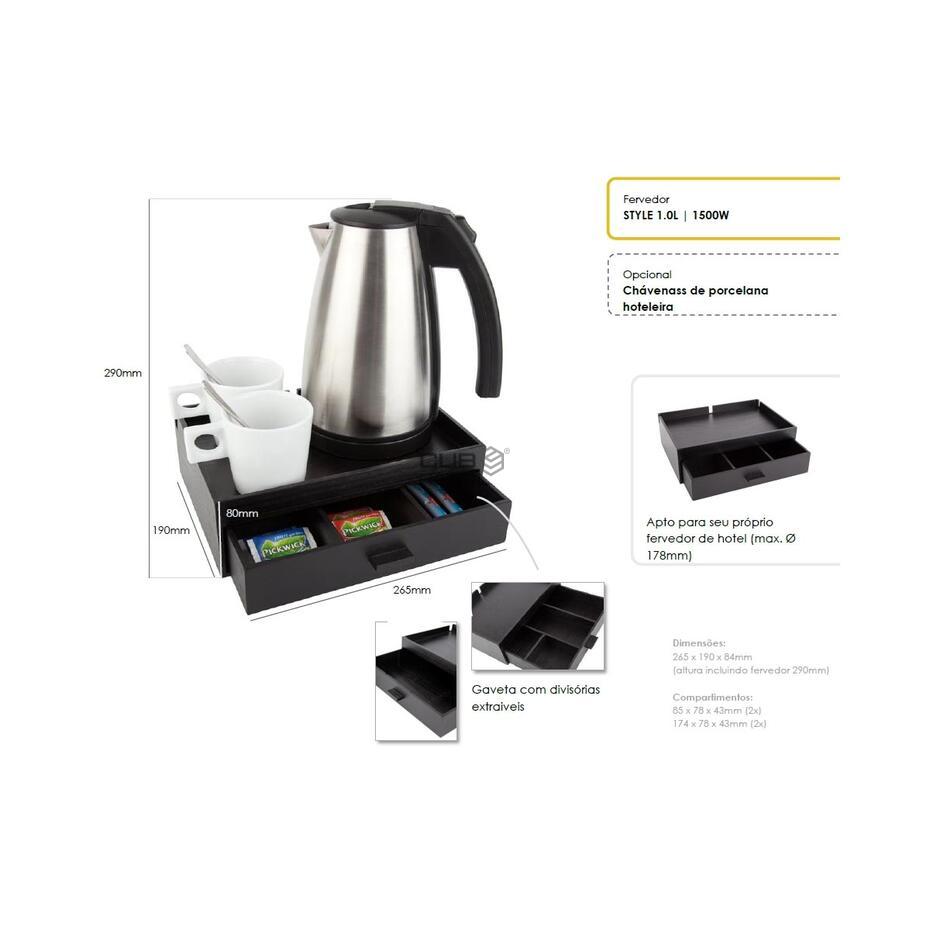 Tabuleiro Boas Vindas Hotel Smart Com Chaleira Inox